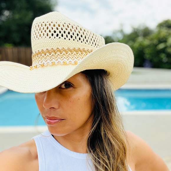 Straw Beaded Cowboy Hat – Size Small, New Without Tags - Picture 8 of 10